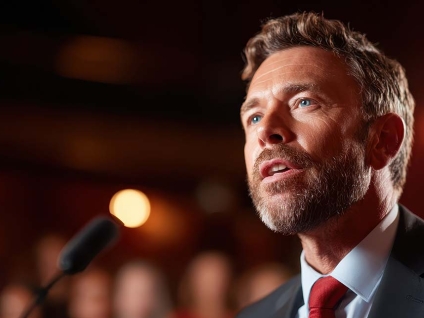 Coach prise de parole en public : dirigeant s’exprimant au micro avec impact devant son audience